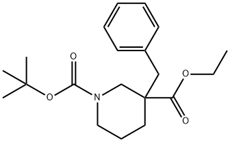 3-BENZYL-PIPERIDINE-1,3-DICARBOXYLIC ACID 1-TERT-BUTYL ESTER 3-ETHYL ESTER 化学構造式