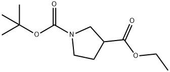 1-BOC-3-ピロリジンカルボン酸エチル 化学構造式