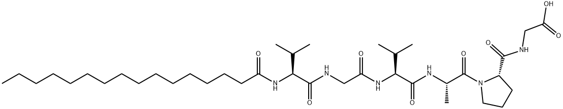 Glycine, N-(1-oxohexadecyl)-L-valylglycyl-L-valyl-L-alanyl-L-prolyl- Structure