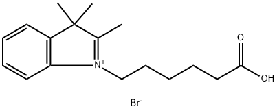 6-(2,3,3-三甲基吲哚-1-鎓-1-基)己酸溴化物,171429-43-9,结构式