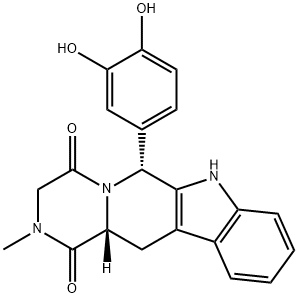 (6R,trans)-6-(3,4-dihydroxyphenyl)-2,3,6,7,12,12a-hexahydro-2-Methyl-pyrazino[1',2':1,6]pyrido[3,4-b]indole-1,4-dione Struktur