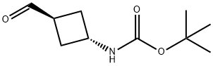 Carbamic acid, (3-formylcyclobutyl)-, 1,1-dimethylethyl ester, trans- (9CI) Structure