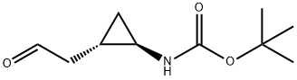 Carbamic acid, [2-(2-oxoethyl)cyclopropyl]-, 1,1-dimethylethyl ester, trans- Structure