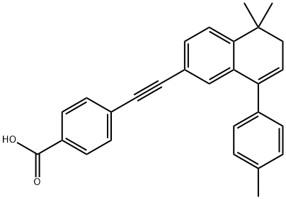 4-{[5,5-dimethyl-8-(4-methylphenyl)-5,6-dihydronaphthalen-2-yl]ethynyl}benzoic acid Structure