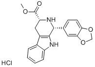 顺式-(1R,3R)-1,2,3,4-四氢-1-(3,4-亚甲二氧基苯基)-9H-吡啶并[3,4-B]吲哚-3-羧酸甲酯盐酸盐, 171752-68-4, 结构式