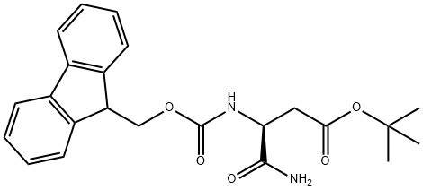 (S)-3-(9H-フルオレン-9-イルメトキシカルボニルアミノ)-4-オキソ-4-アミノ酪酸tert-ブチル 化学構造式