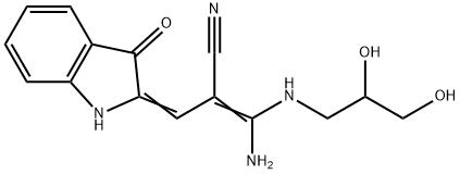 (Z)-3-amino-3-(2,3-dihydroxypropylamino)-2-[(Z)-(3-oxo-1H-indol-2-ylid ene)methyl]prop-2-enenitrile|