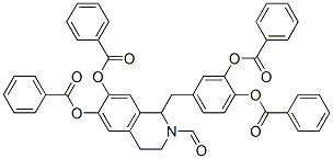 2(1H)-Isoquinolinecarboxaldehyde,  6,7-bis(benzoyloxy)-1-[[3,4-bis(benzoyloxy)phenyl]methyl]-3,4-dihydro- Struktur