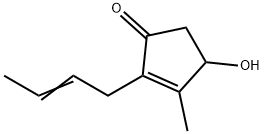 2-[(Z)-but-2-enyl]-4-hydroxy-3-methyl-cyclopent-2-en-1-one Struktur