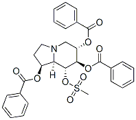 1,6,7,8-Indolizinetetrol, octahydro-, 1,6,7-tribenzoate 8-methanesulfonate, 1S-(1.alpha.,6.beta.,7.alpha.,8.beta.,8a.beta.)- Structure