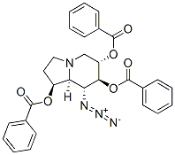1,6,7-Indolizinetriol, 8-azidooctahydro-, tribenzoate (ester), 1S-(1.alpha.,6.beta.,7.alpha.,8.beta.,8a.beta.)- Struktur