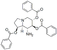 1,6,7-Indolizinetriol, 8-aminooctahydro-, tribenzoate (ester), 1S-(1.alpha.,6.beta.,7.alpha.,8.beta.,8a.beta.)- Struktur