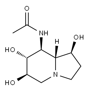 Acetamide, N-(octahydro-1,6,7-trihydroxy-8-indolizinyl)-, 1S-(1.alpha.,6.beta.,7.alpha.,8.beta.,8a.beta.)- Structure