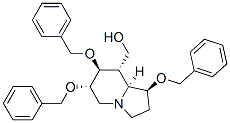 8-Indolizinemethanol, octahydro-1,6,7-tris(phenylmethoxy)-, 1S-(1.alpha.,6.beta.,7.alpha.,8.beta.,8a.beta.)- Struktur