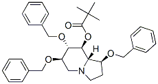 Propanoic acid, 2,2-dimethyl-, octahydro-1,6,7-tris(phenylmethoxy)-8-indolizinyl ester, 1S-(1.alpha.,6.beta.,7.alpha.,8.beta.,8a.beta.)- 化学構造式