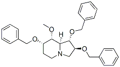 Indolizine, octahydro-8-methoxy-1,2,7-tris(phenylmethoxy)-, 1S-(1.alpha.,2.beta.,7.alpha.,8.alpha.,8a.alpha.)- Structure