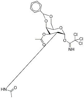 2-(Acetylamino)-2-deoxy-3-O-acetyl-4,6-O-benzylidene-α-D-galactopyranose Trichloroacetimidate Structure