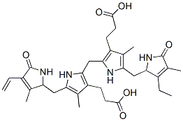 3-[2-[[3-(2-carboxyethyl)-5-[(4-ethenyl-3-methyl-5-oxo-1,2-dihydropyrrol-2-yl)methyl]-4-methyl-1H-pyrrol-2-yl]methyl]-5-[(3-ethyl-4-methyl-5-oxo-1,2-dihydropyrrol-2-yl)methyl]-4-methyl-1H-pyrrol-3-yl]propanoic acid|