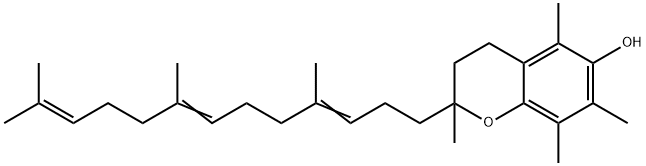 3,4-ジヒドロ-2,5,7,8-テトラメチル-2-(4,8,12-トリメチル-3,7,11-トリデカトリエニル)-2H-1-ベンゾピラン-6-オール 化学構造式