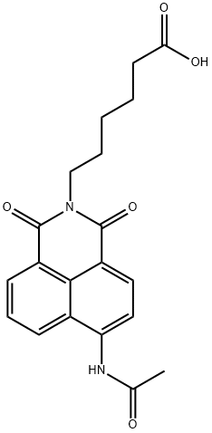 6-(4-乙酰胺-1,8-萘二甲酰亚胺基)己酸, 172227-59-7, 结构式