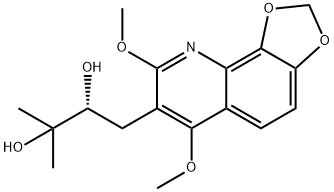 (S)-1-(6,8-Dimethoxy-1,3-dioxolo[4,5-h]quinolin-7-yl)-3-methyl-2,3-butanediol Struktur