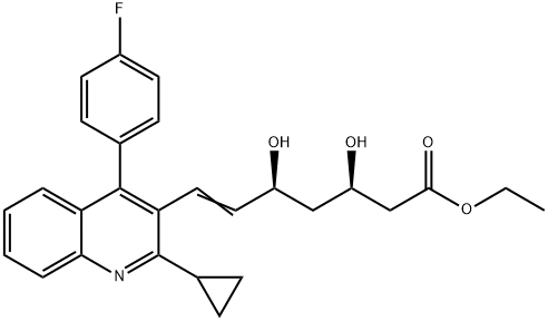 Ethyl (E)-3,5-dihydroxy-7-[2-cyclopropyl-4-(4-fluorophenyl)-3-quinolinyl]-hept-6-enoate Structure
