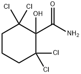 2,2,6,6-tetrachloro-1-hydroxycyclohexanecarboxamide Struktur