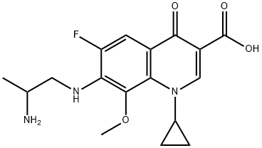 7-[(2-Aminopropyl)amino]-1-cyclopropyl-6-fluoro-1,4-dihydro-8-methoxy-4-oxo-3-quinolinecarboxylic Acid Struktur