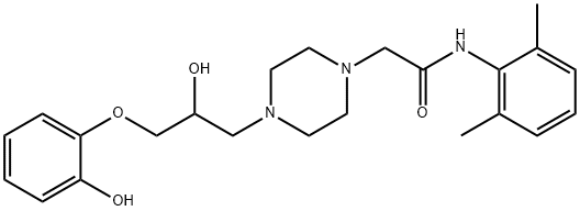 1-Piperazineacetamide, N-(2,6-dimethylphenyl)-4-[2-hydroxy-3-(2-hydroxyphenoxy)propyl]- Structure
