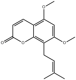 5,7-ジメトキシ-8-(3-メチル-2-ブテニル)クマリン 化学構造式