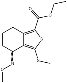 ETHYL 4-(METHOXYIMINO)-3-(METHYLTHIO)-4,5,6,7-TETRAHYDROBENZO[C]THIOPHENE-1-CARBOXYLATE Structure