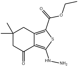ETHYL 6,6-DIMETHYL-3-HYDRAZINO-4-OXO-4,5,6,7-TETRAHYDROBENZO(C)THIOPHENE-1-CARBOXYLATE, TECH. Struktur