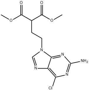 [2-(2-氨基-6-氯-9H-嘌呤-9-基)乙基]丙二酸二甲酯, 172529-93-0, 结构式