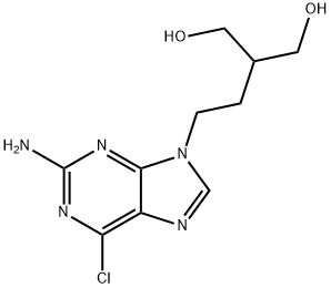 1,3-Propanediol, 2-[2-(2-amino-6-chloro-9H-purin-9-yl)ethyl]- Struktur