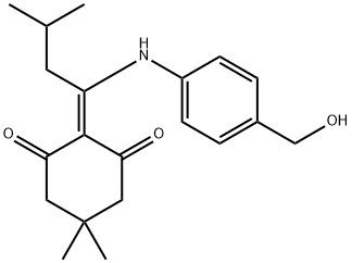 2-{1-[4-(羟甲基)苯氨基]-3-甲基亚丁基}-5,5-二甲基-1,3-环己二酮, 172611-73-3, 结构式