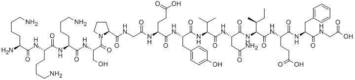 LYS-LYS-IRS-1 (891-902) (DEPHOSPHORYLATED) (HUMAN), 172615-51-9, 结构式