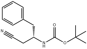 (S)-N-BOC-2-アミノ-3-フェニルプロピルシアニド 化学構造式