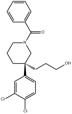 Methanone, [(3S)-3-(3,4-dichlorophenyl)-3-(3-hydroxypropyl)-1-piperidinyl]phenyl- Structure