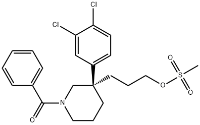 Methanone, [(3S)-3-(3,4-dichlorophenyl)-3-[3-[(Methylsulfonyl)oxy]propyl]-1-piperidinyl]phenyl- Structure