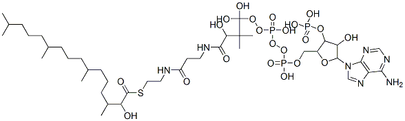 [5-(6-aminopurin-9-yl)-4-hydroxy-2-[[hydroxy-[hydroxy-[3-hydroxy-3-[2-[2-(2-hydroxy-3,7,11,15-tetramethyl-hexadecanoyl)sulfanylethylcarbamoyl]ethylcarbamoyl]-2,2-dimethyl-propoxy]-phosphoryl]oxy-phosphoryl]oxymethyl]oxolan-3-yl]oxyphosphonic acid|