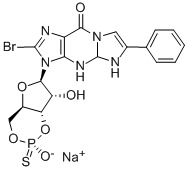 BETA-PHENYL-1,N2-ETHENO-8-BROMOGUANOSINE-3',5'-CYCLIC MONOPHOSPHOROTHIOATE, SP-ISOMER SODIUM SALT,172806-21-2,结构式