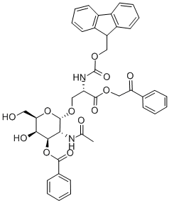 3-O-Benzoyl-N-acetyl-a-D-galactosaminyl-1-O-N-(Fmoc)serine Phenacylester Structure
