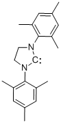 1,3-ビス(2,4,6-トリメチルフェニル)-4,5-ジヒドロイミダゾール-2-イリデン 化学構造式