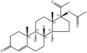 (17S)-17-(アセチルオキシ)プレグナ-4-エン-3,20-ジオン 化学構造式
