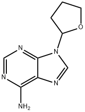 9-[(テトラヒドロフラン)-2-イル]-9H-プリン-6-アミン 化学構造式