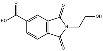 2-(2-ヒドロキシエチル)-1,3-ジオキソ-2,3-ジヒドロ-1H-イソインドール-5-カルボン酸 化学構造式