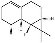 [1aR,(+)]-1aβ,2,3,5,6,7,7a,7bβ-オクタヒドロ-1,1,7β,7aβ-テトラメチル-1H-シクロプロパ[a]ナフタレン 化学構造式