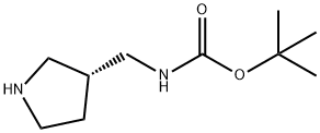 Carbamic acid, [(3R)-3-pyrrolidinylmethyl]-, 1,1-dimethylethyl ester (9CI) Struktur