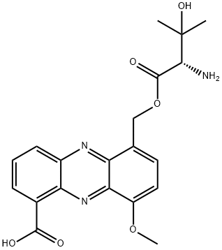3-Hydroxy-L-valine (6-carboxy-4-methoxy-1-phenazinyl)methyl ester, 173485-80-8, 结构式
