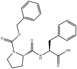 N-(N-ベンジルオキシカルボニル-L-プロリル)-L-フェニルアラニン 化学構造式